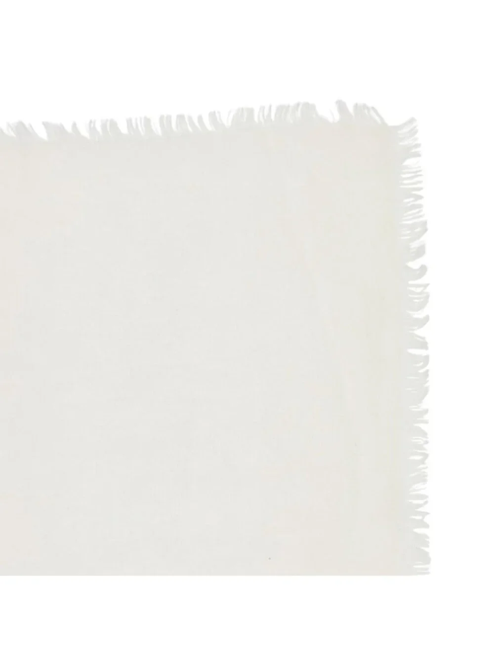 Chanel Cashmere Silk CC Logo Quilted Pattern Mini Fringe Shawl Beige Ivory Scarf